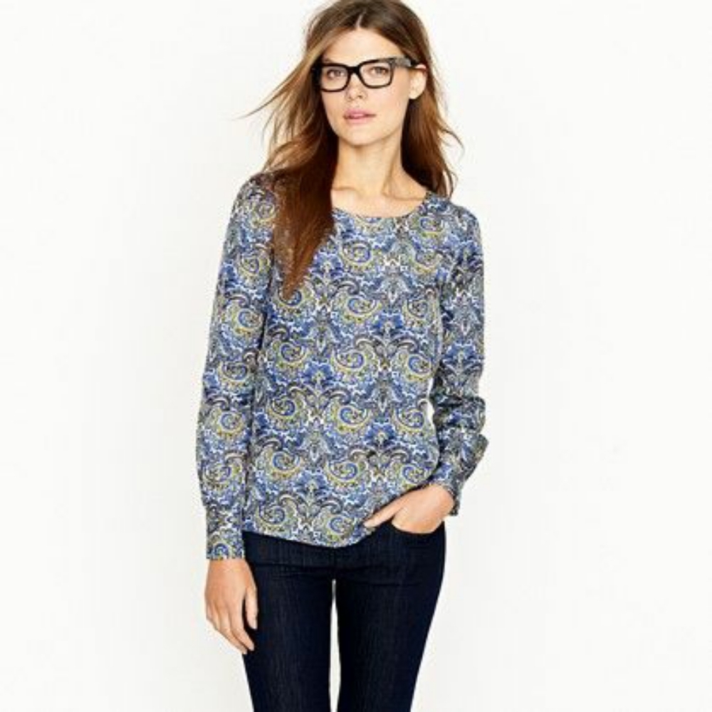 J. Crew Talitha Top in Peacock Paisley